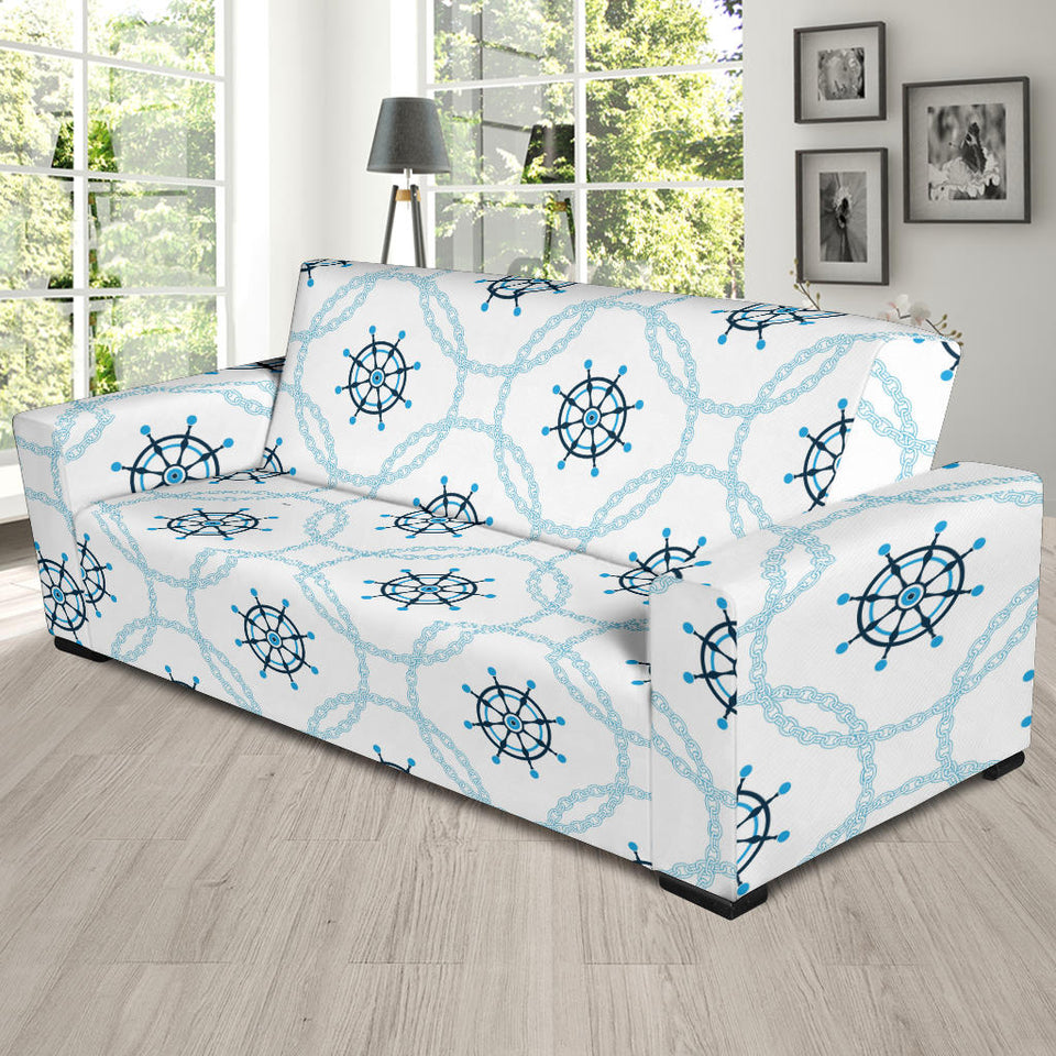 Nautical Steering Wheel Chain Sofa Slipcover