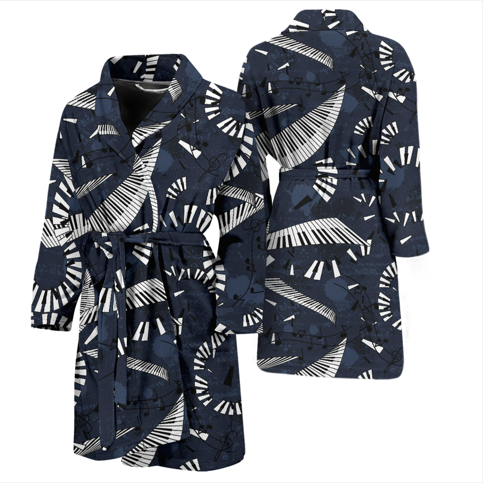 Piano Pattern Print Design 02 Men's Bathrobe