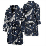 Piano Pattern Print Design 02 Men's Bathrobe