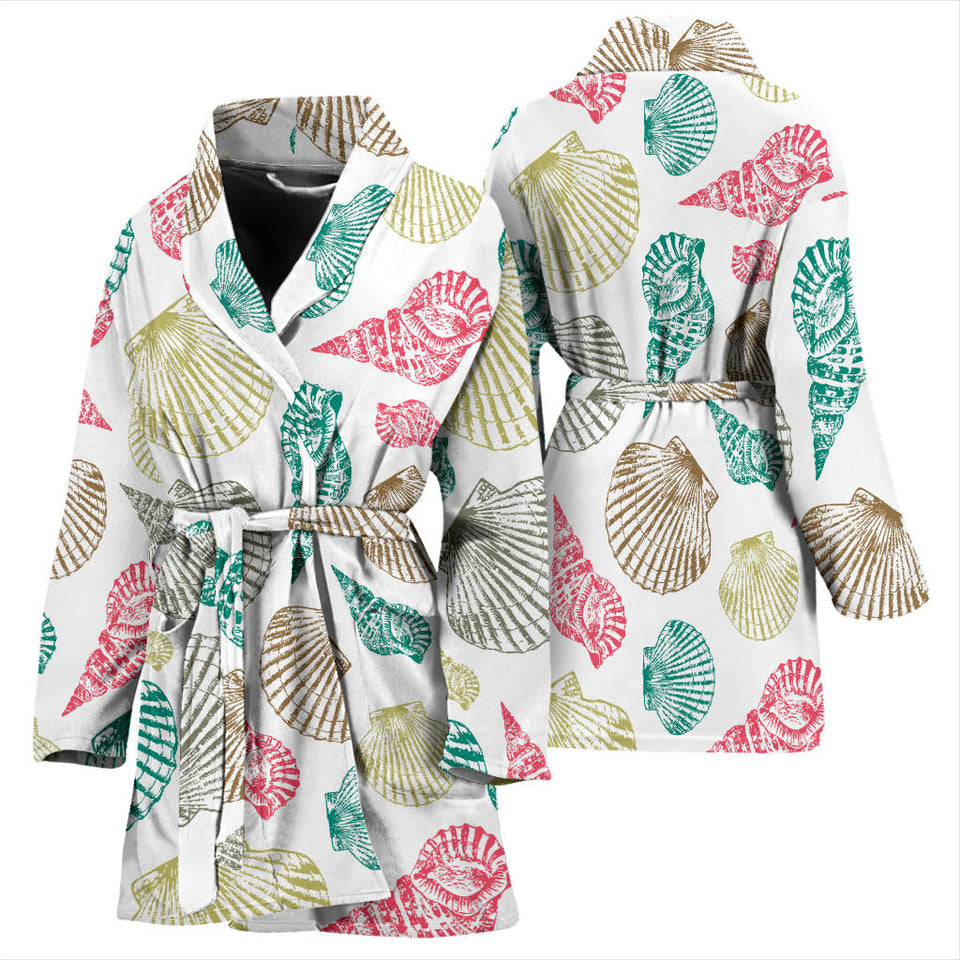 Colorful Shell Pattern Women'S Bathrobe