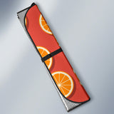 Oranges Pattern Red Background Car Sun Shade