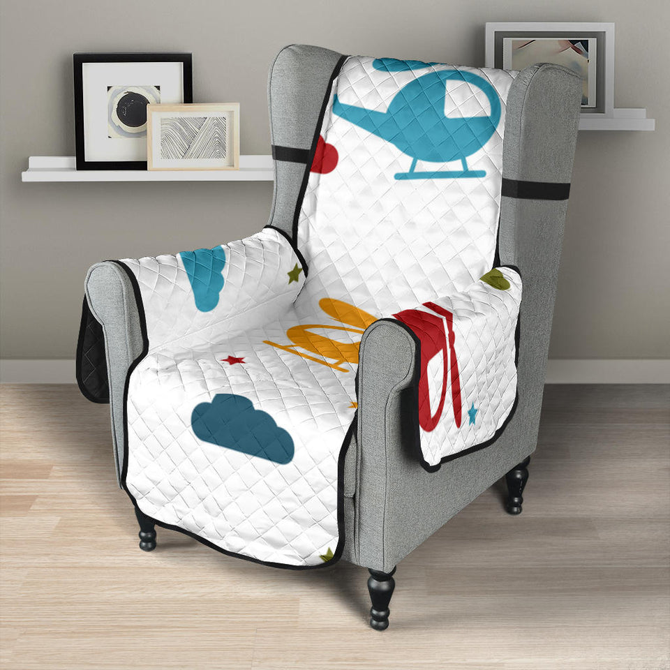Colorful helicopter pattern Chair Cover Protector