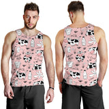 Cows milk product pink background Men Tank Top