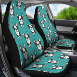 Hand Drawn Boston Terrier Dog Pattern  Universal Fit Car Seat Covers