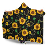 Sunflower Golden Polygonal Shapes Hooded Blanket