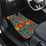 Gear Pattern Print Design 01 Front and Back Car Mats
