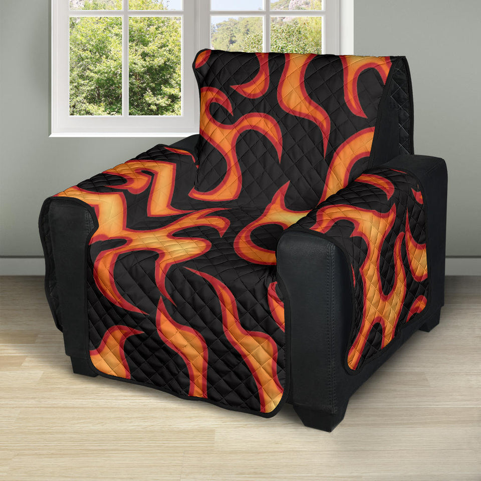 Fire flame dark pattern Recliner Cover Protector