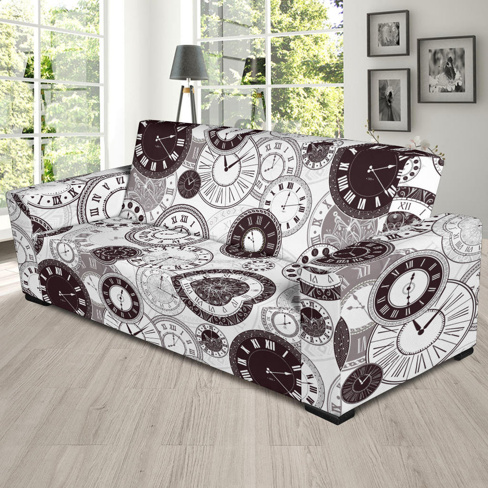 Classic Vintage Clock Pattern Sofa Slipcover