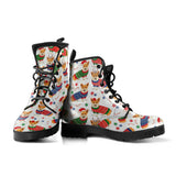 Corgi Christmas Pattern Leather Boots