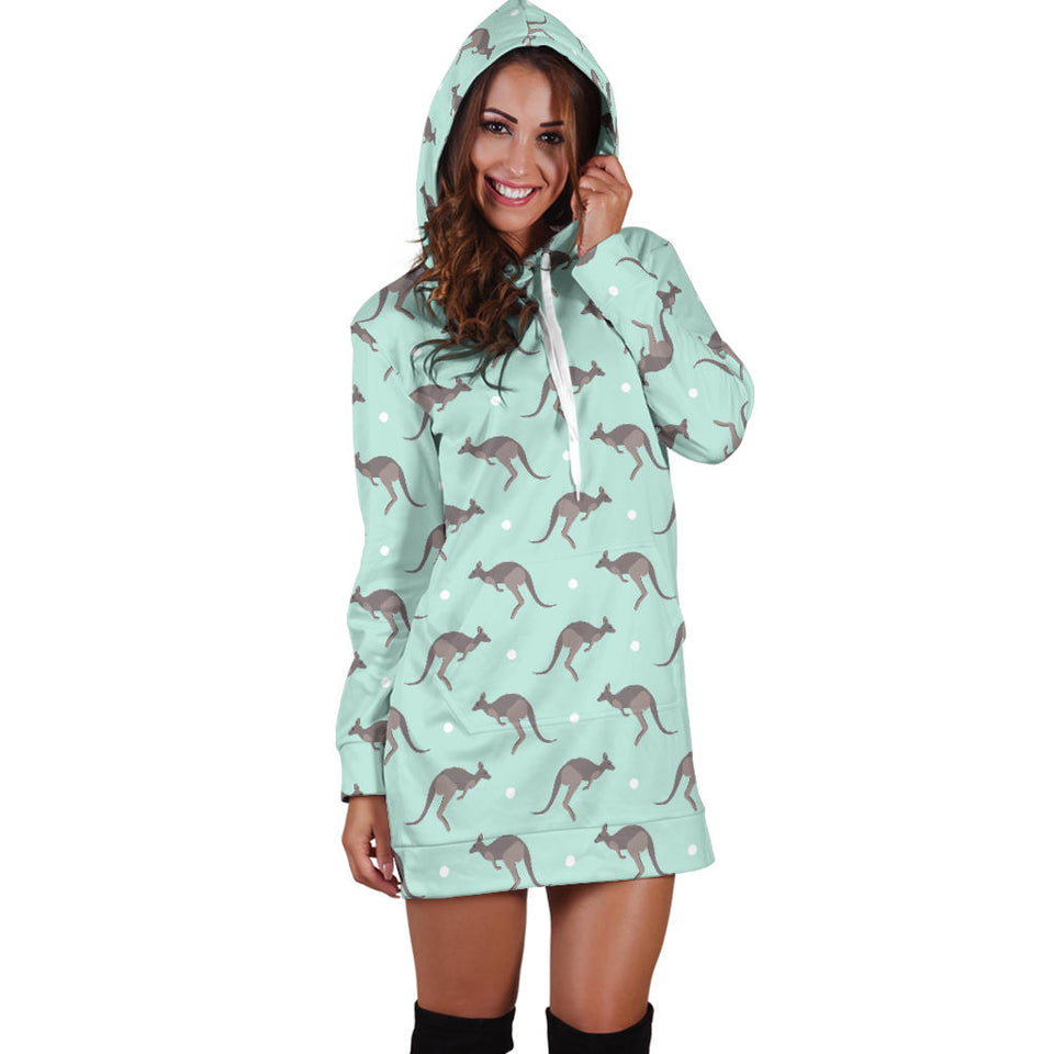 Kangaroo Pattern Background Women'S Hoodie Dress