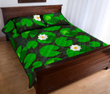 Frog waterlily pattern Quilt Bed Set