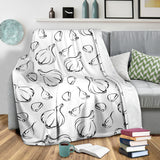 Garlic Pattern Black White Premium Blanket