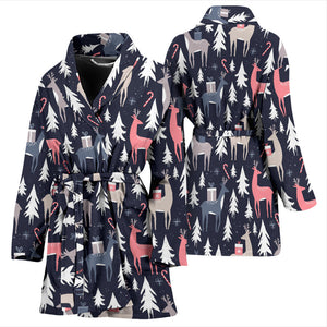 Deers Winter Christmas Pattern Women'S Bathrobe
