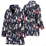 Deers Winter Christmas Pattern Women'S Bathrobe