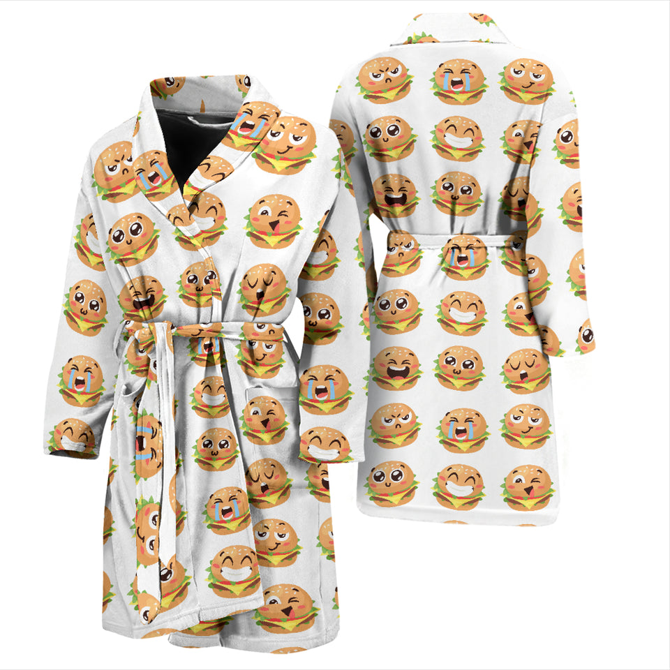Hamburger Pattern Print Design 04 Men's Bathrobe