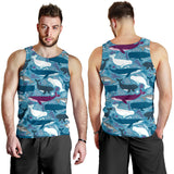 Whale design pattern Men Tank Top