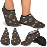 Coffee Bean Leave Pattern Aqua Shoes