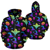 Colorful Halloween Background Zip Up Hoodie
