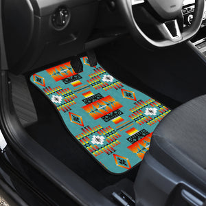 Seven Tribes Teal Front Car Mats (Set Of 2)