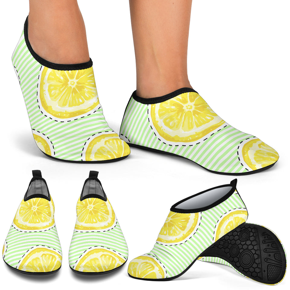 Slice Of Lemon Pattern Aqua Shoes