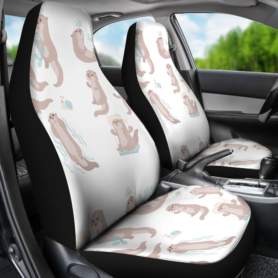 Cute Sea Otters Pattern Universal Fit Car Seat Covers