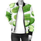 Cucumber Whole Slices Pattern Women'S Bomber Jacket