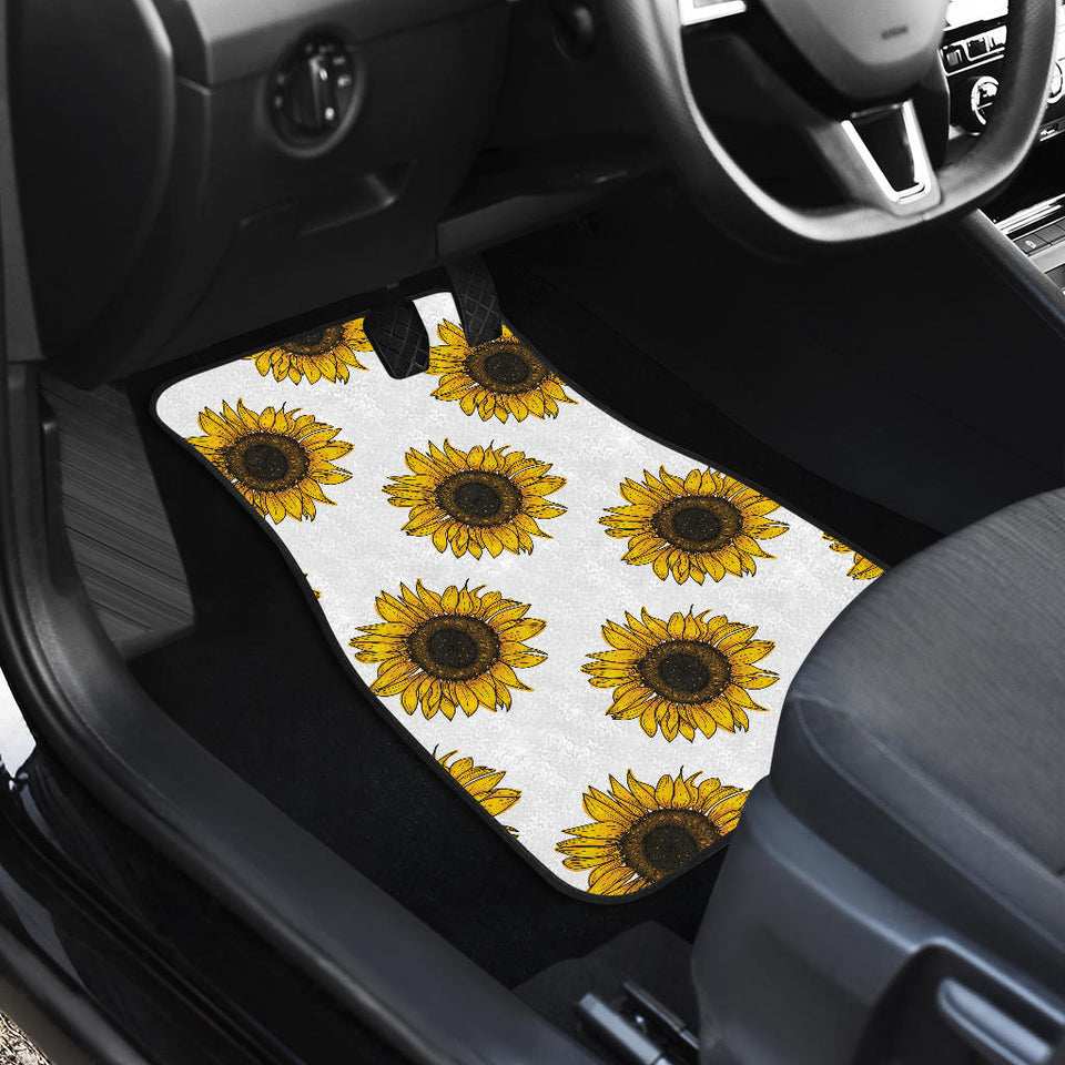 Sunflowers Design Pattern Front And Back Car Mats