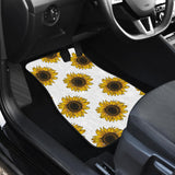 Sunflowers Design Pattern Front And Back Car Mats
