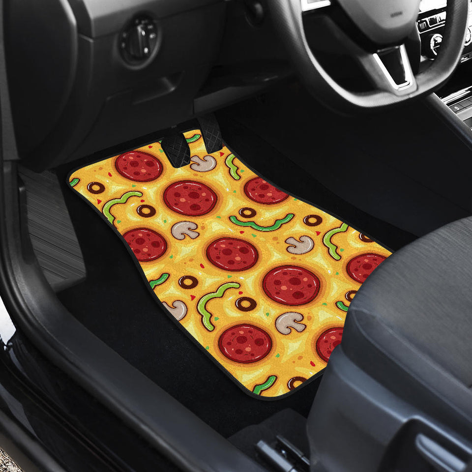 Pizza Texture Pattern Front And Back Car Mats