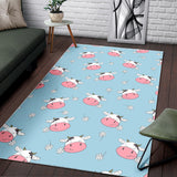 Cute Cow Flower Pattern Area Rug