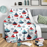 Cute Color Paper Sailboat Pattern Premium Blanket