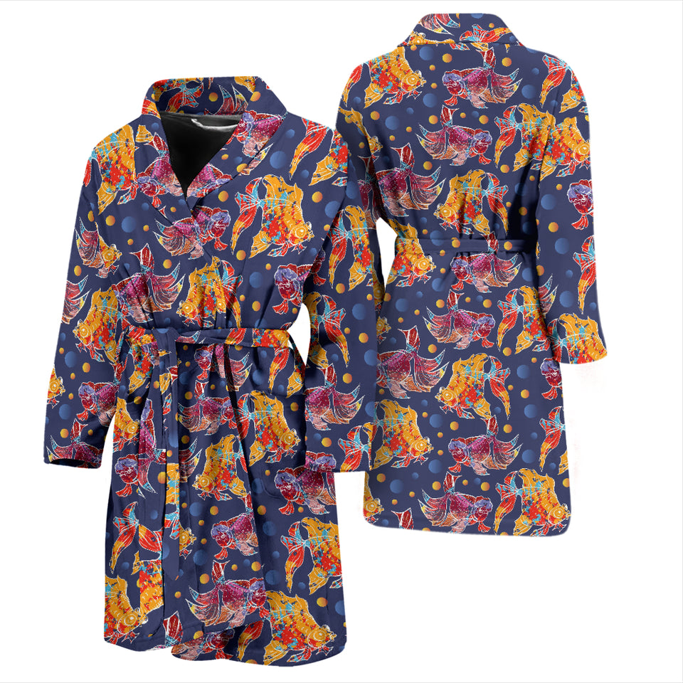 Goldfish Pattern Print Design 05 Men's Bathrobe