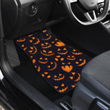 Halloween Pattern Pumpkin Background Front And Back Car Mats