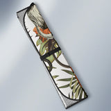 Monkey Red Hibiscus Flower Palm Leaves Floral Pattern Car Sun Shade