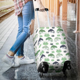 Chameleon Lizard Succulent Plant Pattern Luggage Covers