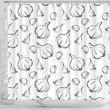 Garlic Pattern Black White Shower Curtain Fulfilled In US
