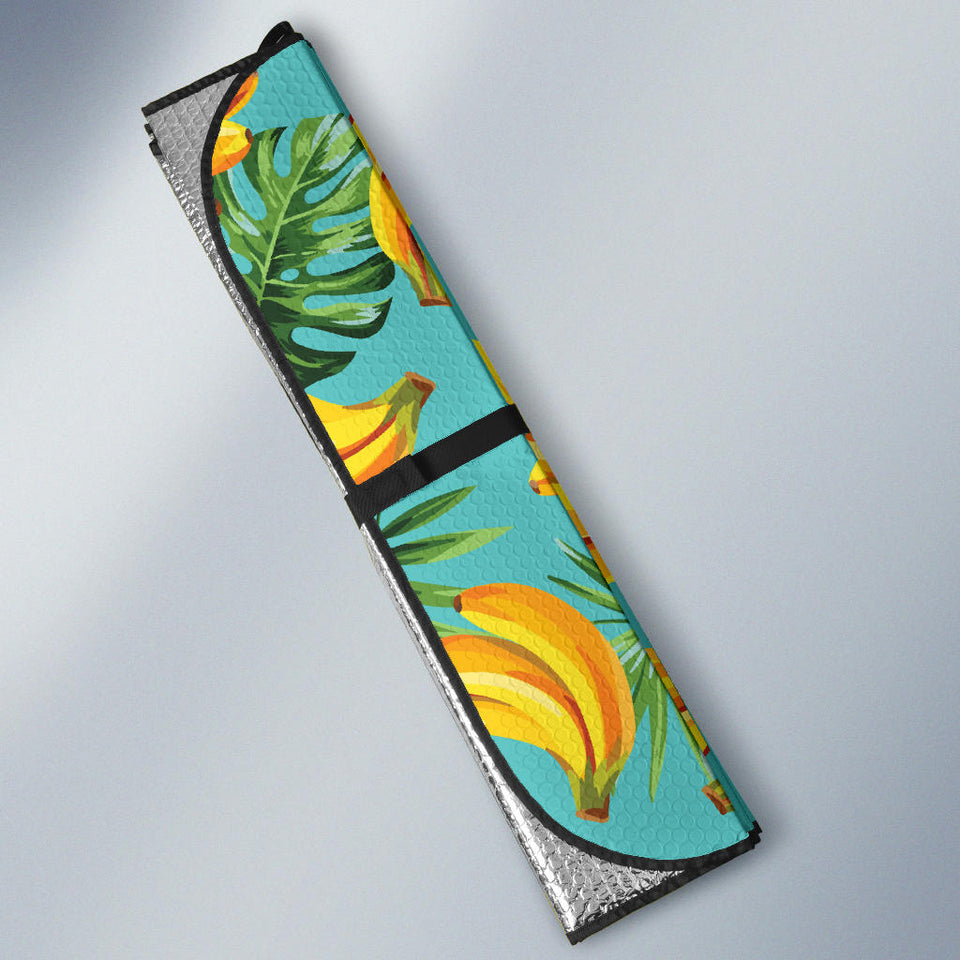 Banana Palm Leaves Pattern Background Car Sun Shade
