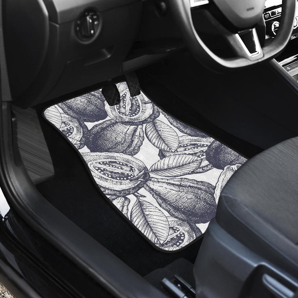 Guava Tropical Hand Drawn Pattern Front And Back Car Mats