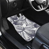 Guava Tropical Hand Drawn Pattern Front And Back Car Mats
