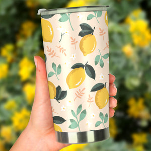 Lemon Flower Leave Pattern Tumbler