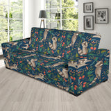 Raccoon Tropical Leaves Pattern Sofa Slipcover