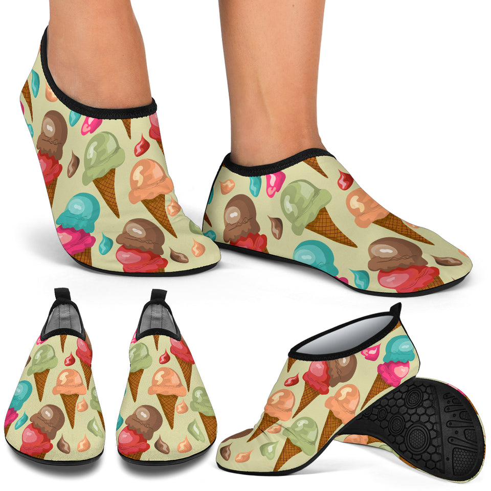 Colorful Ice Cream Pattern Aqua Shoes