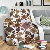 American Football Ball Pattern Premium Blanket