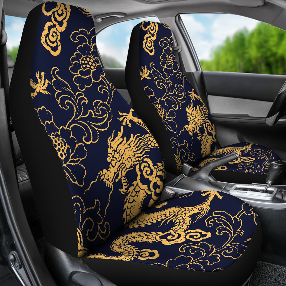 Gold Dragon Pattern Universal Fit Car Seat Covers