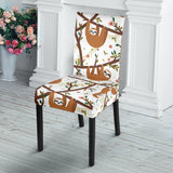 Sloths Hanging On The Tree Pattern Dining Chair Slipcover