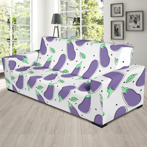 Eggplant Pattern Print Design 05 Sofa Slipcover