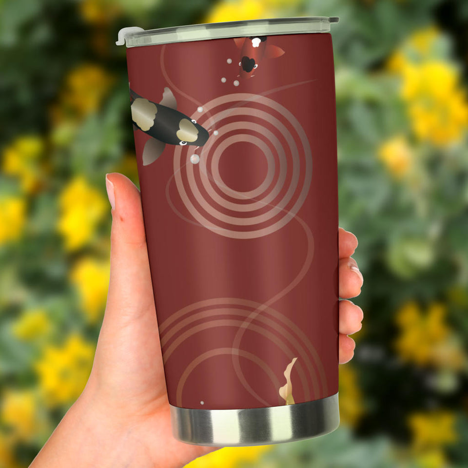 Koi Fish Carp Fish Red Background Tumbler