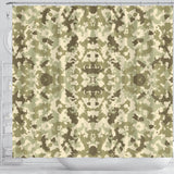 Light Green Camo Camouflage Pattern Shower Curtain Fulfilled In US