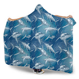 Shark Hand Drawn Hooded Blanket