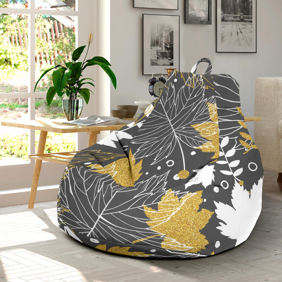 Beautiful Gold Autumn Maple Leaf Pattern Bean Bag Cover
